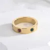 Luxury et exquis Ring Love Female Femme Couple d'or rose non-Adving To Simple Polydol avec CART ORIGINAL RINGS