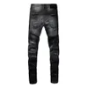 Jean High Mens Fashion Amiirii 2024 Demin American Purple Jeans Street Black Couteau coupé usé nqk9