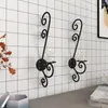 Kaarsenhouders Europese muur gemonteerde houder metalen thee -licht kandelaar SCONCE Wedding Party Home Decoratie Drop