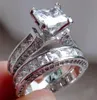 Le couple de charme de nouveau style 2019 sonne son S925 Sterling Silver Princess Cut CZ Anniversary Promised Engagement Ring Engagement Set 7300306