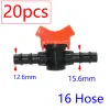 Decorations 20pcs Drip Irrigation Mini Valve 4/7 3/8/10/12/16/20 /25mm Pipe Garden Tap 1/2" 3/4" Male Thread Water Hose Barb Connector