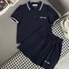 femmes en deux pièces ensembles miumi vêtements exquis brodered lettre logo polo