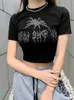 Tshirt pour femmes 2000S Centre commercial esthétique Gothic egirl gothique rétro Tshirt y2k grenge crop top top indépendant graphiquement imprimée à manches courtes