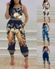 Jumpsuits voor dames rompers designerbroek nieuwe geprinte riem jumpsuit