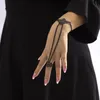Link Bracelets Creative Vintage Finger Wrist Chains Rings For Women Dancer Charm Connecting Hand Harness Bracelet Aesthetic Jewelry