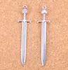 30pcs Antique Silver Bronze Plated sword cat Charms Pendant DIY Necklace Bracelet Bangle Findings 6615mm3493940