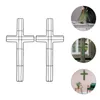 Dekorativa blommor 2/3st Cross Shaped Metal Wire Wreath Frame Ring Hoop Garland Maket Supplies Easter Party Religious Church Decoration