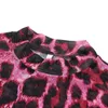 Camisetas para mujeres Mujeres Sexy Pink Leopard Camiseta Femenina de manga larga Femenina Mesh Spring Autumn Bottom Bottom Coat Cort Top Slim Fit Tee