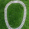 20mm Moissanite Diamond Miami Cuban Link Chain Solid 925 Sterling Silver Hip Hop Chain in 20-24 Inches