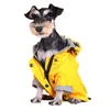 Собачья одежда полиэфирная куртка осень зимний водонепроницаемый теплый костюм Желтая одежда для маленьких крупных собак