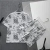 Letni ubrania dla mężczyzn Dtorek Mężczyzn 2 -częściowy strój streetwear t -set Set Shorts
