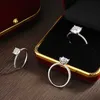 Bandringe Knobspin D VVS1 Weiche Mat Moissanit -Ring, geeignet für Womens Laboratory Diamond Hochzeit Schmuck mit GRA S925 Silber plattiert 18k Platinring J240429