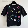 Designer-Pullover Frauen Frühling 2024 Neuer Buchstaben Casual Fashion Sweater Kurzarm T-Shirt Pullover rundes Nackenhemd