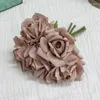 Fiori decorativi 5 head lattice rosa bouquet vero tocco artificiale da sposa artificiale feste di arredamento per la casa accessori da tavolo