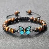 Pulsera de moda de piedra natural de 6 mm de 6 mm para mujeres azules de mariposa de mariposa colgante de brazaletes ágatas tigre tigre beads de lava joyas joyas
