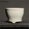 Sadzarki garnki w stylu chińskim purpurowy piasek kwiatowy bonsai pulpit ręcznie robiony szklany ceramiczny soczysty LC326 Q240429