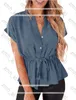 Новая одежда модная бренда дизайнер женская рубашка стоящая шея тянет плиссированное кружево шифоновый летучая мышь с короткими рубашками дышащая высококачественная одежда 855