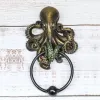 Decorations Octopus Skull Door Knocker Iron Unique Bizarre Gothic Home Decoration Resin Handicrafts Outdoor Garden Decors Towel Hanging Rack