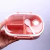 Bento Boxes Kids Lunchbox Three Grid Microwave Oven Lunch Box Cartoon Small Fresh Student Office Lunch Bento Food Storage Box Container