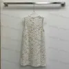 Robe décontractée de créateurs de femmes de style nouveau / été nouveau style minimaliste à paillettes lâches robe sans manches courtes