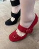 Chaussures habillées orteil carré mary janes 9cm talons de blocs classiques de mode classiques femme de boucle d'été pompes de sandales quotidiennes solides