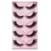 5 pairs Cat Eye Lashes Fake Eyelashes Clear Band Lashes Natural Look Wispy False Eyelashes Full Strip Lashes