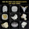 Partihandel 14k 18K Gold VVS Moissanite Cross Men Ring Hip Hop Style Iced Out 925 Silver Diamond Cuban Link Six Pointed Star Rings
