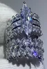 2019 Nova chegada Jóias de luxo 925 Sterling Silver Marquise Cut Topaz White CZ Diamond Promise Rings Banda de noivado de casamento Ring9300216