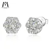 Studörhängen 925 Silver Moissanite Earring D Color Plated 18K vitt guld med GRA-certifikat Anti-allergi diamant för kvinnor