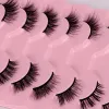 False Eyelashes Half Lashes Cat Eye 3D Faux Mink Lashes Curling 10mm Volume Short Wispy Natural Look Eyelashes Clear Band 10 Pairs/set LL