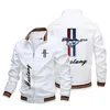 Herrenjacken 2023 Frühlings- und Herbst -Ford Mustang Emblem Printed Jacket Fashion Large Jacke Windproof Jacke Herren Outdoor Casual Wear T240428