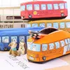 Storage Bags Creative Cartoon Bus Pencil Bag Canvas Large Capacity Car Zipper Pen Pencilcase For Student Stationery School Supplies