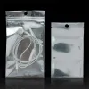 Sacs d'emballage en aluminium en aluminium en gros Sacs d'emballage à glissière en plastique avant transparent pour le câble USB du boîtier accessoire électronique LL