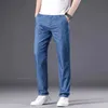 Мужские джинсы лето тонкие мужские повседневные прямые джинсы Классическая высокая талия со льдом шелковые платья.
