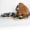 ステンレススチールドッグボウル子犬食品給餌料理を飼うシルバーステンレスフィーダーウォーターペットと240429