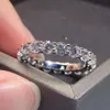 Eternity 3mm Moissanite Diamond Anello al 100% Real 925 Sterling Silver Party Wedding Cand Anelli per donne Gioielli Impegno per uomini
