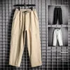 Men's Pants Spring And Summer Drawstring Breathable WideTrousers Beach Solid Color Straight Jogging Trousers Wide Leg For Male