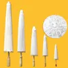 Casual 20 30 40 60cm Vintage Chinese Craft White Paper Paraply Summer Outdoor Decor Paper Handle Parasol Wedding Accessory Travel Party HO03 B4