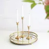 Ljus 3st/Set European Style Metal Candle Holders Simple Golden Wedding Decoration Bar Party Living Room Decor Candlestick Home Decor