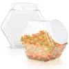 Storage Bottles 2 Packs 129oz Plastic Candy Jars Hexagon Cookie Snap-On Lid Clear Containers For Kitchen Counter Canisters