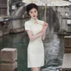 Ethnic Clothing Green Lace Short Sleeve Cheongsam Women Vintage Dress Traditional Dresses Fashion-look Qipao S To XXL