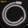 Fashionabla Sier smycken Hip Hop Moissanite Diamond Cuban Link Chain Spike Design Punk Necklace Armband för män