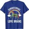 T-shirt maschile zombiecorns adora il cervello zombi unicorno arcobaleno t-shirt cotone maschi topi t-shirt t-shirt personalizzato popolare stile semplice t240425