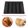 12 Inch Silicone French Bread Pan Non-Stick Baking Tray 5 Loaf Baguette Mold Liners Bakeware Sub Rolls Perforated Baking Pan Mat