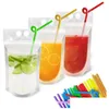 Packing Bags Wholesale Drink Pouches Smoothie Bag Reclosable Zipper Heavy Duty Hand-Held Stand-Up Clear Plastic Pouche 250Ml 500M Dr Dhsjv