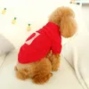Hundkläder vinterfleece tröja varm rött hjärtmönster husdjur kappa jacka valp kattkläder husdjur för små hundar chihuahua teddy