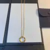 Cartre high -end sieraden kettingen voor dames enkele grote vergulde 18k roségouden ketting diamant love18k rosé goud slot botketen origineel 1: 1 met echt logo en doos