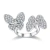 Anneau de luxe pour les couples non défrminaison nouveaux anneaux pour femmes papillon argenté avec réglable avec cleefly commun