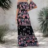 Casual Dresses Summer Print Vintage Long For Women Sexy Off-Shoulder Ruffle Fashion Boho Party Maxi Dress 2024 Ladies Beach sundress