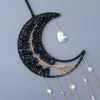 Dekoracje naturalny agat księżyc łapacz snu 7 czakra klejnoty ręcznie robione łapacze snów ogrodowe salon kryształowy agat wiszące dekoracje